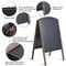Black Wooden Folding A-Frame Double-Sided Chalkboard Sign for Sidewalk Advertising
